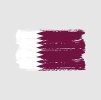 Flag of Qatar with brush style vector