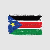 bandera de sudán del sur con estilo de pincel vector