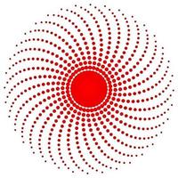 Screen printing pattern. Radiant frame. Abstract vortex. Circular pattern. Pop art round halftone frame isolated on white. Abstract whirligig, eyeball. Dotted print. vector