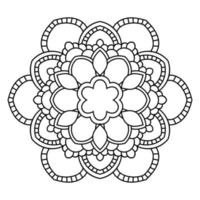 Outline Mandala. Ornamental round doodle flower isolated on white background. Geometric circle element. vector