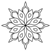Outline Mandala. Ornamental round doodle flower isolated on white background. Geometric circle element. vector