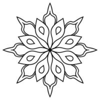 esquema mandala. flor de garabato redonda ornamental aislada sobre fondo blanco. elemento de círculo geométrico. vector