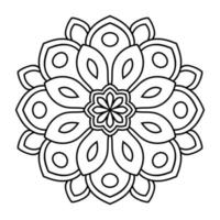 Outline Mandala. Ornamental round doodle flower isolated on white background. Geometric circle element. vector