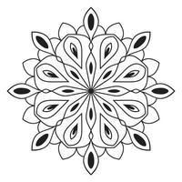 lindo mandala. flor ornamental redonda del doodle aislada en el fondo blanco. ornamento decorativo geométrico en estilo étnico oriental. vector