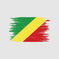 Congo flag brush stroke, national flag vector