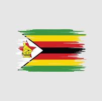 Zimbabwe flag brush stroke, national flag vector