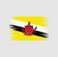 trazo de pincel de bandera de brunei, bandera nacional vector