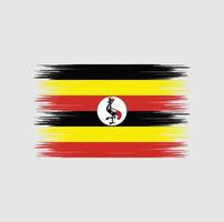 Uganda flag brush stroke, National flag vector