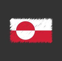 Greenland flag brush stroke vector