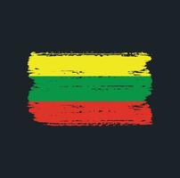 Flag of Lithuania with brush style vector