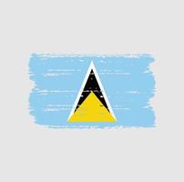 Flag of Saint Lucia with brush style vector