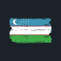 Flag of Uzbekistan with brush style vector