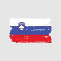 Flag of Slovenia with brush style vector