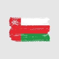 Flag of Oman with brush style vector