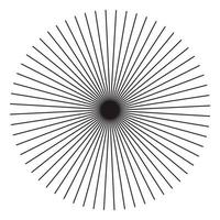 Star, round element, halftone rays isolated on white background. Black logo. Geometric shape. vector