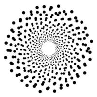 Screen printing pattern. Radiant frame. Abstract vortex. Circular pattern. Pop art round halftone frame isolated on white. Abstract whirligig, eyeball. Dotted print. vector