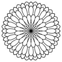 esquema mandala. flor de garabato redonda ornamental aislada sobre fondo blanco. elemento de círculo geométrico. vector