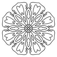 lindo mandala. flor ornamental redonda del doodle aislada en el fondo blanco. ornamento decorativo geométrico en estilo étnico oriental. vector