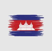 trazo de pincel de la bandera de camboya, bandera nacional vector