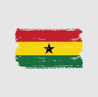 Flag of Ghana with brush style vector