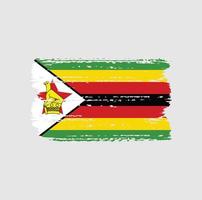 bandera de zimbabwe con estilo de pincel vector