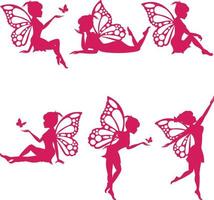 cute fairy silhouette illustration vector