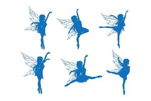 cute fairy silhouette illustration vector