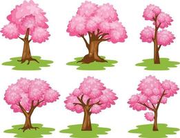 cute tree shape illustration set vector