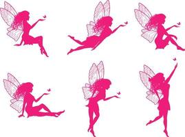 cute fairy silhouette illustration vector