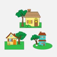 cute house illustration vector