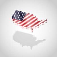 Map and flag of USA isolated. Illustration vector