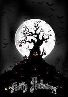 Halloween background on the full moon vector