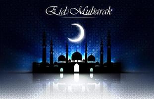 Beautiful religious eid background with mosque.vector vector