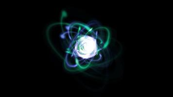 les particules atomiques entrent en collision et tournent - boucle video