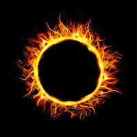 Fire Circle on Black Background vector