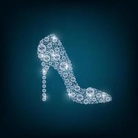 Shoes with concept diamond on the blue background.vector vector