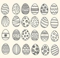 Easter egg doodle freehand drawing collection. vector