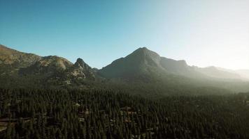 Aerial view over Mountain range with pine forest in Bavaria video