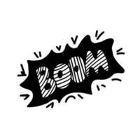 Word Comic Book Vector Sketch - Boom. Vector in the style of a doodle.