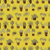 Seamless cactus pattern can be used for wallpaper, website background, wrapping paper. Cactus natural bright pattern. Summer design. Flower concept. vector