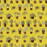 Seamless cactus pattern can be used for wallpaper, website background, wrapping paper. Cactus natural bright pattern. Summer design. Flower concept. vector