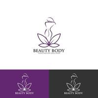 spa de belleza de loto, plantilla de logotipo de mujer de cosmética natural vector