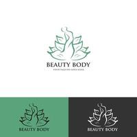 spa de belleza de loto, plantilla de logotipo de mujer de cosmética natural vector