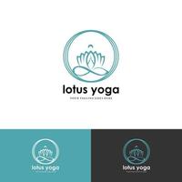 Human Yoga With Lotus Logo Design Template. vector