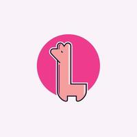 Beauty Animal Alpaca Llama Cartoon Character Logo Design vector