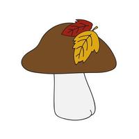 Boletus mushroom in simple hand drawn style. Vector illustration