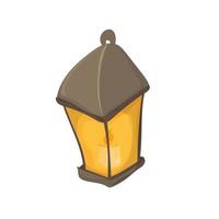 Street lantern icon on white background. Vector illustration in cartoon style