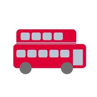 The simple design of red bus vector on white background