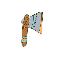 pequeño tomahawk nativo americano. imagen de dibujos animados simple en estilo dibujado a mano vector