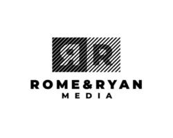 Letter RR rectangle box logo design template. Letter R initial logo